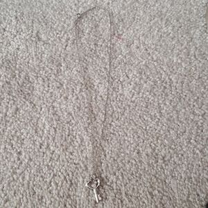 Sterling Silver Heart Key Necklace